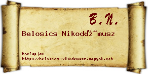 Belosics Nikodémusz névjegykártya